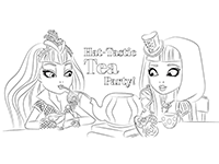 Чаепитие в школе Ever After High. Раскраска