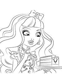 Блонди Локс (Blondie Lockes) - дочь Златовласки. Раскраска Ever After High