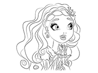Кедра Вуд (Cedar Wood) - дочь Пиноккио. Раскраска Ever After High