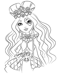 Лиззи Хартс (Lizzie Hearts) - дочь Червонной Королевы. Раскраска Ever After High