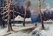 Кликните для увеличения Клевер Ю. Ю. Зимний вечер в деревне