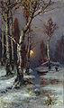 Кликните для увеличения Клевер Ю. Ю. Зимний пейзаж с лесной речкой. 1905