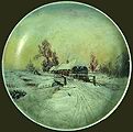 Кликните для увеличения Клевер Ю. Ю. Зимний пейзаж с мостиком. 1900