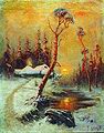 Кликните для увеличения Клевер Ю. Ю. Зимний пейзаж с соснами. 1896