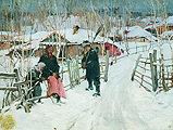 Кликните для увеличения Колесников С. Ф. Зима. Околица. 1907