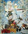 Кликните для увеличения Кустодиев Б М Зима. Крещенское водосвятие. 1921