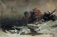 Кликните для увеличения Мещерский А. И. Зимний вечер в Финляндии. 1866