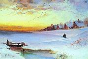 Кликните для увеличения Саврасов А. К. Зимний пейзаж (Оттепель). 1890-е