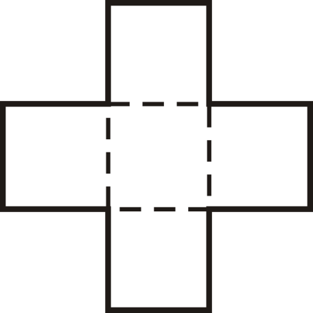 Фигура, оставленная из пяти квадратов