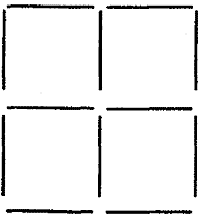 4 равных квадрата из 12 спичек