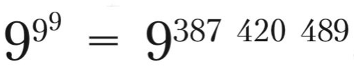 Чему равно 9^(9^9)