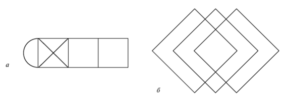 Начертите, не отрывая карандаша от бумаги, следующие фигуры