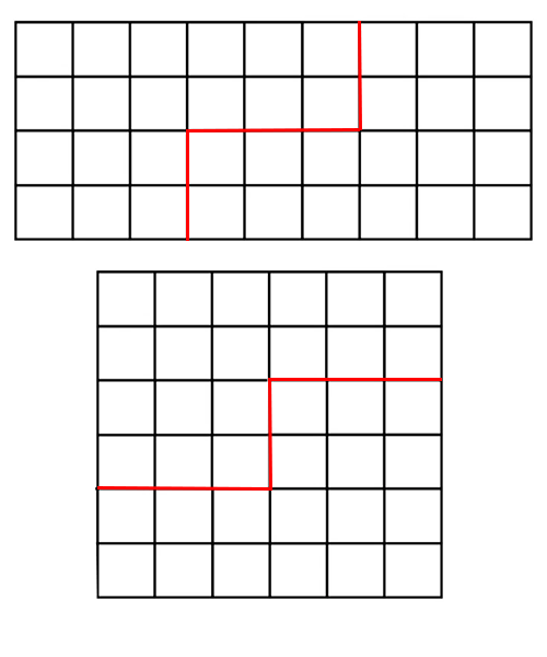 Как разрезать прямоугольник 4x9 на две равные части таким образом, чтобы, сложив их, получить квадрат