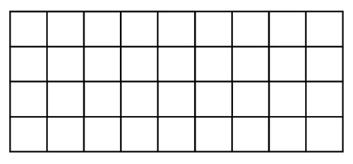 Прямоугольник из 36 квадратов - 4 ряда по 9