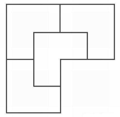 Решение задачи с разделением фигуры на 4 равные части