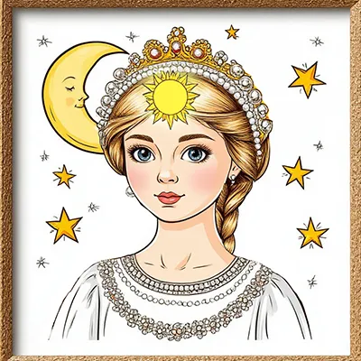 Во лбу солнце, на затылке месяц, а по бокам звёзды