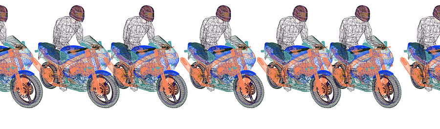 Стереограмма - Мотоциклисты Стереограмма - Мотоциклисты