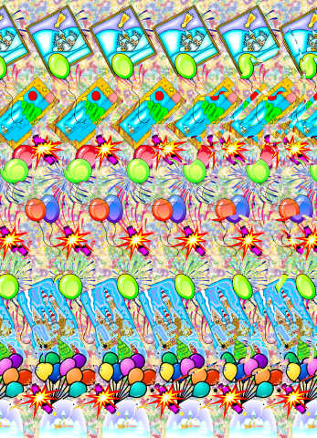 Стереограмма - Маска и веер Стереограмма - Маска и веер