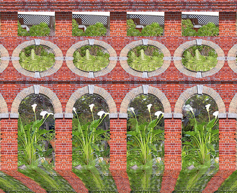 Стереограмма - Арки в саду Стереограмма - Арки в саду