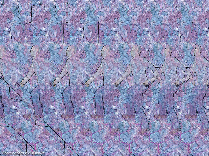 Стереограмма - Человек на лестнице Стереограмма - Человек на лестнице