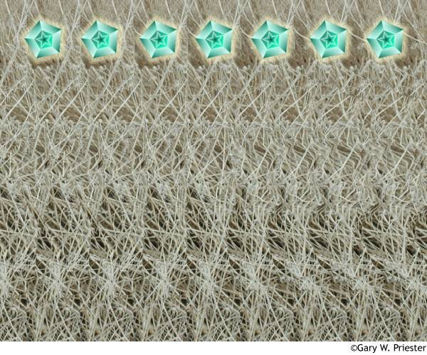 Стереограмма - Пятилучевая звезда в правильном пятиугольнике Стереограмма - Пятилучевая звезда в правильном пятиугольнике