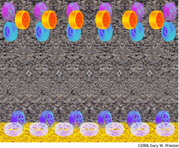 Стереограмма - Автомобильная шина Стереограмма - Автомобильная шина