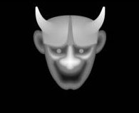 Подсказка к стереограмме - Голова чёрта Подсказка к стереограмме - Голова чёрта