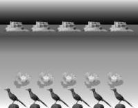 Подсказка к стереограмме - Птицы и дальние строения Подсказка к стереограмме - Птицы и дальние строения