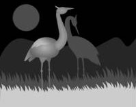 Подсказка к стереограмме - Цапли на лугу Подсказка к стереограмме - Цапли на лугу