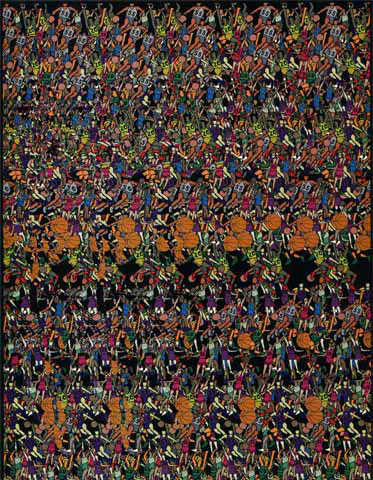 Стереограмма - Баскетболисты Стереограмма - Баскетболисты