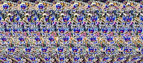 Стереограмма - Хоккеист и клюшка Стереограмма - Хоккеист и клюшка