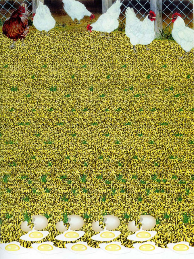 Стереограмма - Натюрморт с жареной курицей Стереограмма - Натюрморт с жареной курицей