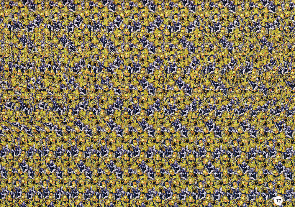 Стереограмма - Лучники на стене крепости в боевой готовности Стереограмма - Лучники на стене крепости в боевой готовности