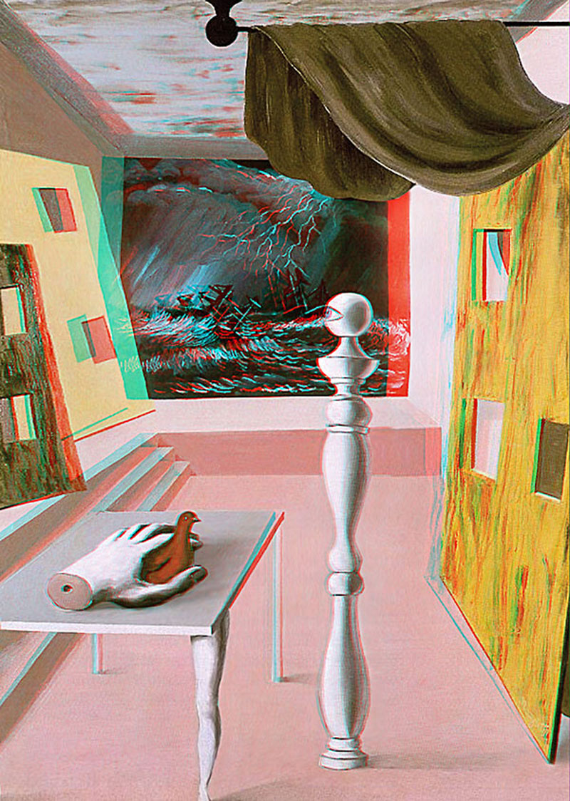 Анаглиф - Картина художника-сюрреалиста Рене Магритта Анаглиф - Картина художника-сюрреалиста Рене Магритта