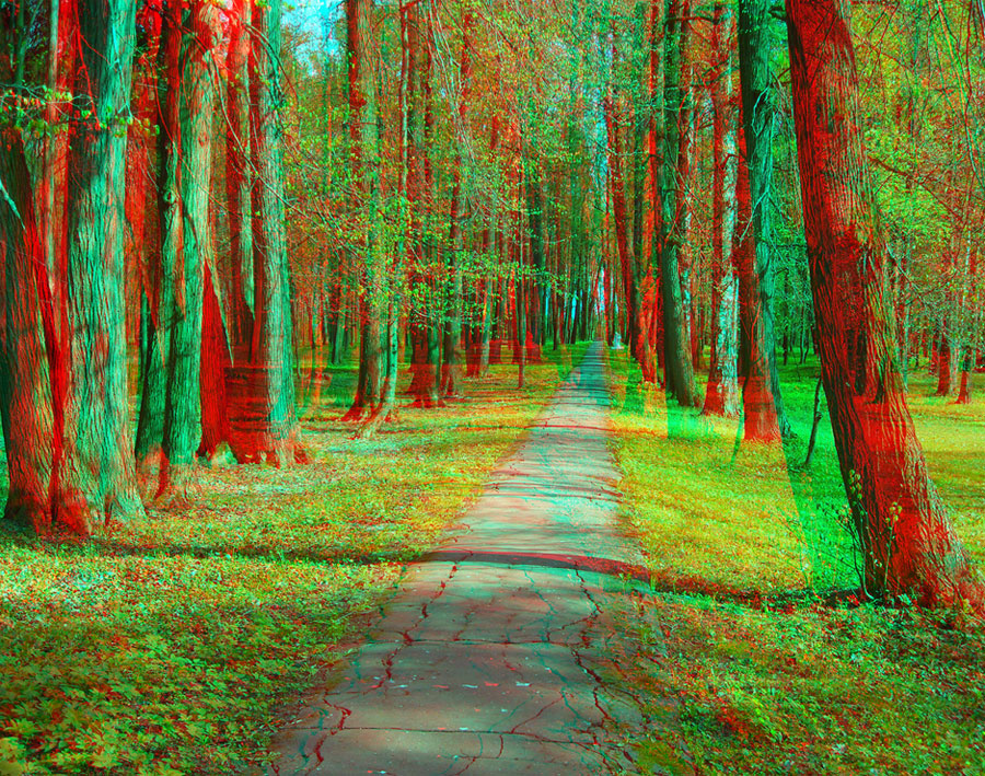 Анаглиф - Асфальтированная дорожка в парке Анаглиф - Асфальтированная дорожка в парке