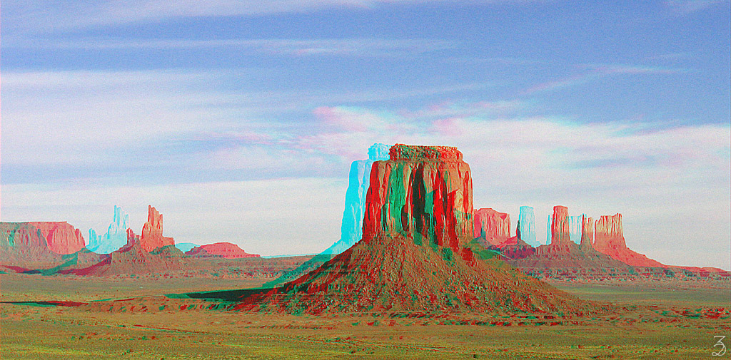 Анаглиф - Долина монументов (штат Юта, США) Анаглиф - Долина монументов (штат Юта, США)