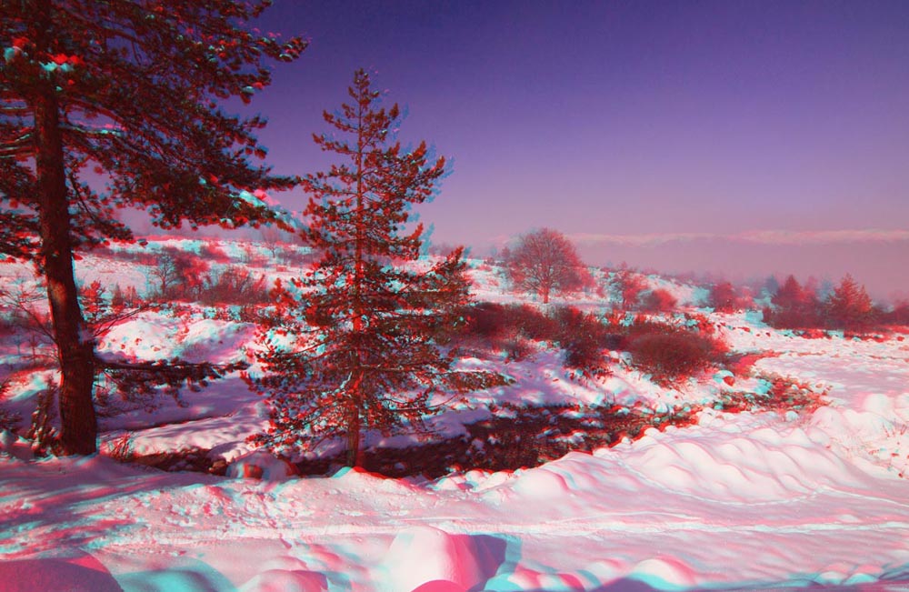 Анаглиф - Зимний пейзаж Анаглиф - Зимний пейзаж