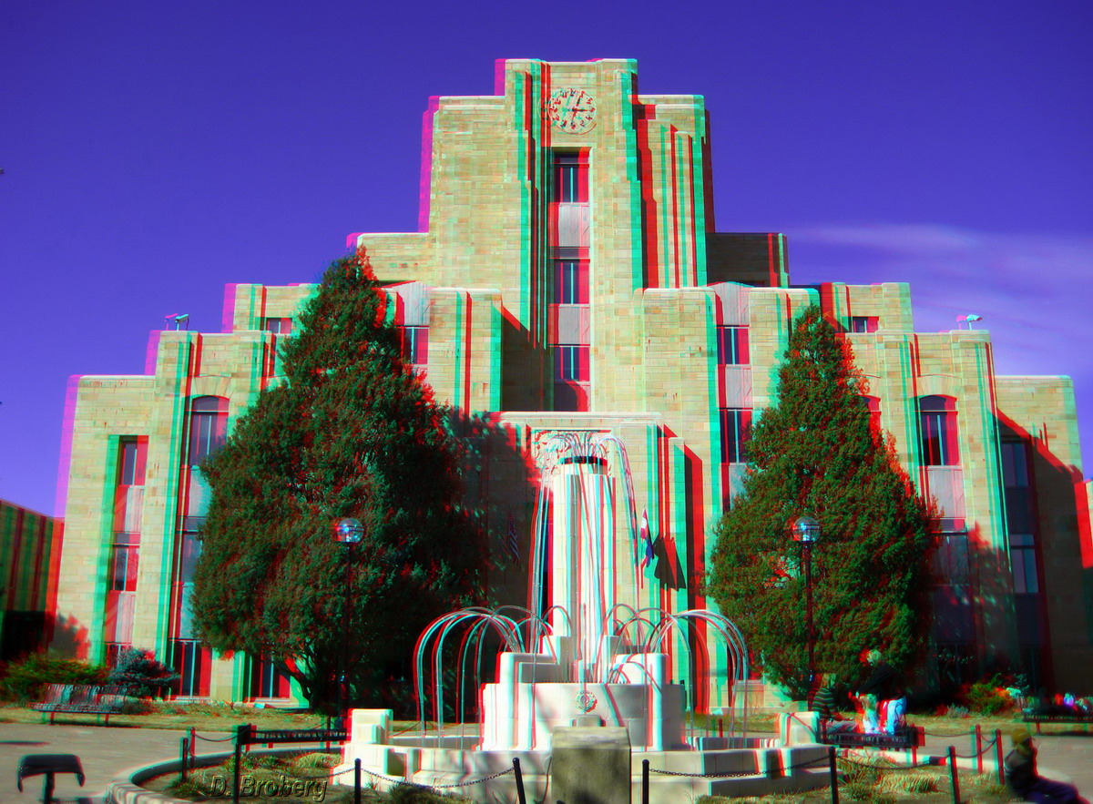 Анаглиф - Здание суда округа Боулдер (США) Анаглиф - Здание суда округа Боулдер (США)