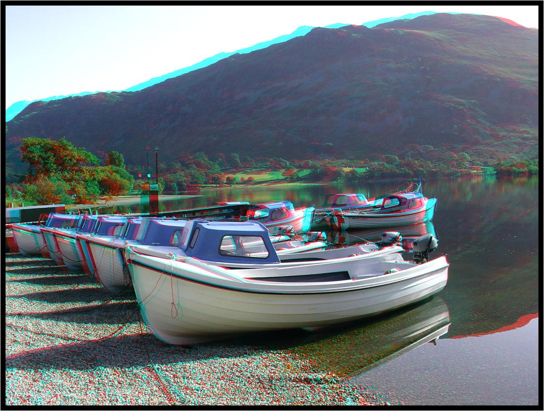 Анаглиф - Катера на причале Анаглиф - Катера на причале