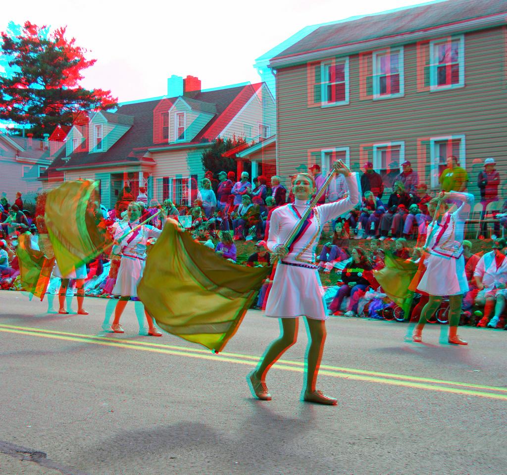 Анаглиф - Шествие на городском праздннике Анаглиф - Шествие на городском праздннике