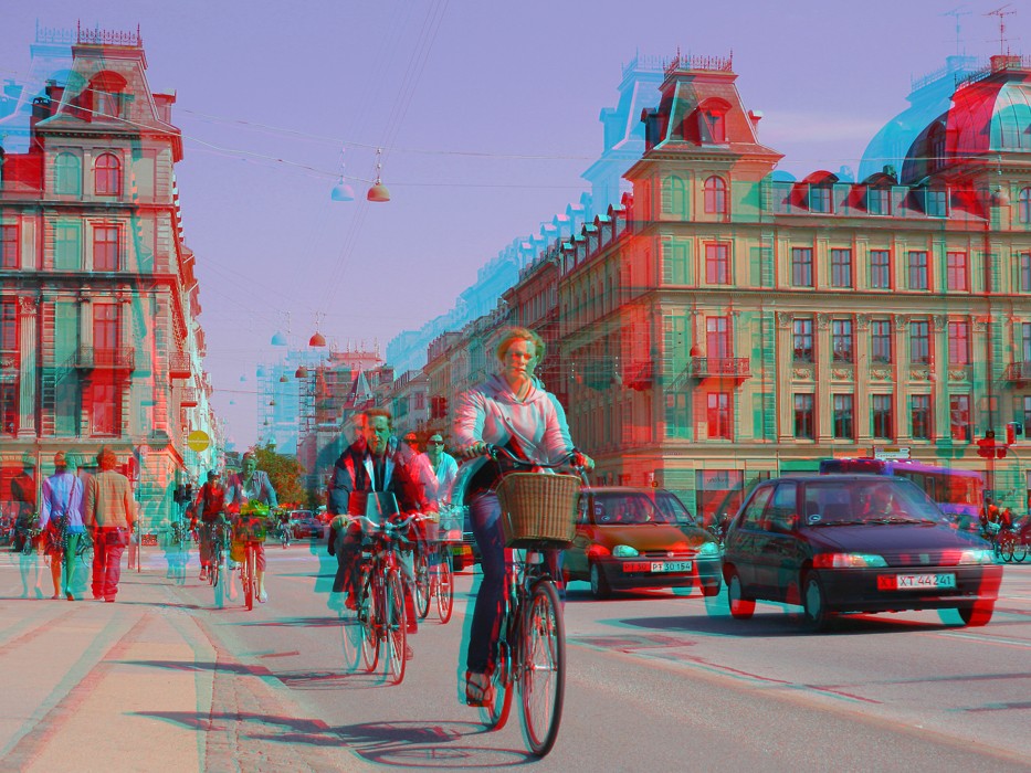 Анаглиф - Дорожка для велосипедистов в городе Анаглиф - Дорожка для велосипедистов в городе