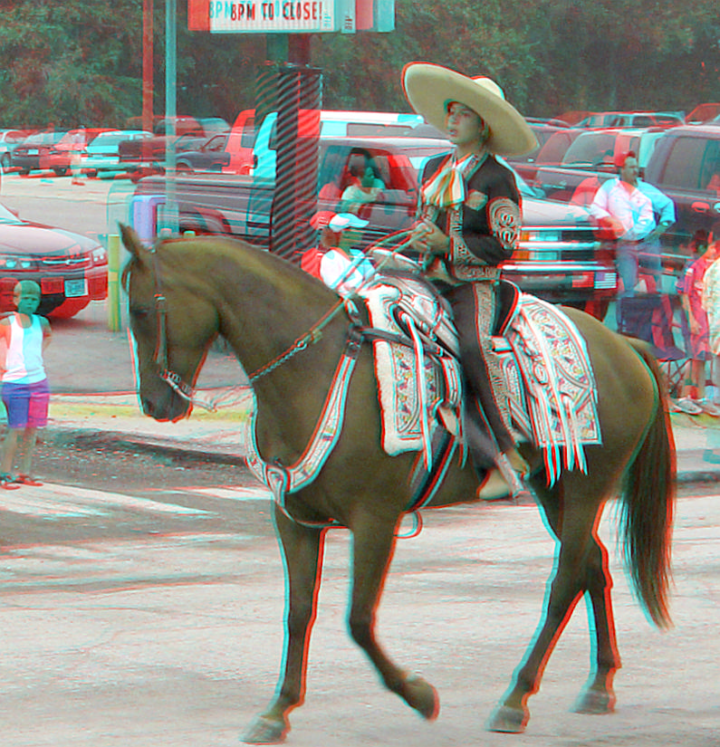 Анаглиф - Мальчик-всданик в сомбреро Анаглиф - Мальчик-всданик в сомбреро