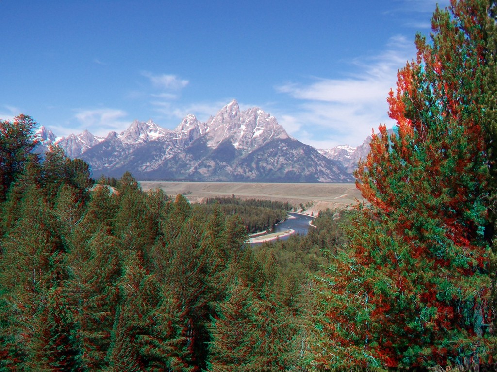 Анаглиф - Лес и горы вдали Анаглиф - Лес и горы вдали