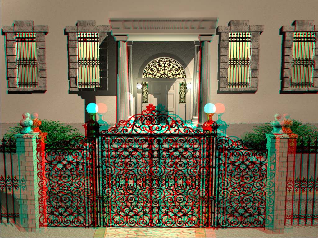 Анаглиф - Кованые ворота перед домом Анаглиф - Кованые ворота перед домом