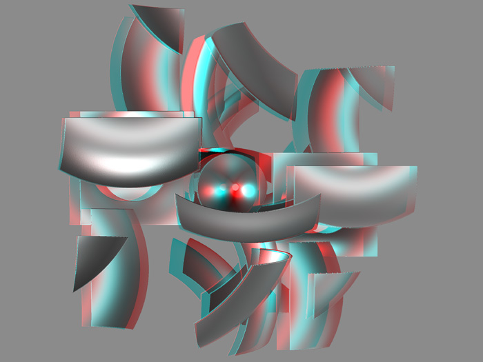 Анаглиф - Абстракция с металлическим шариком Анаглиф - Абстракция с металлическим шариком