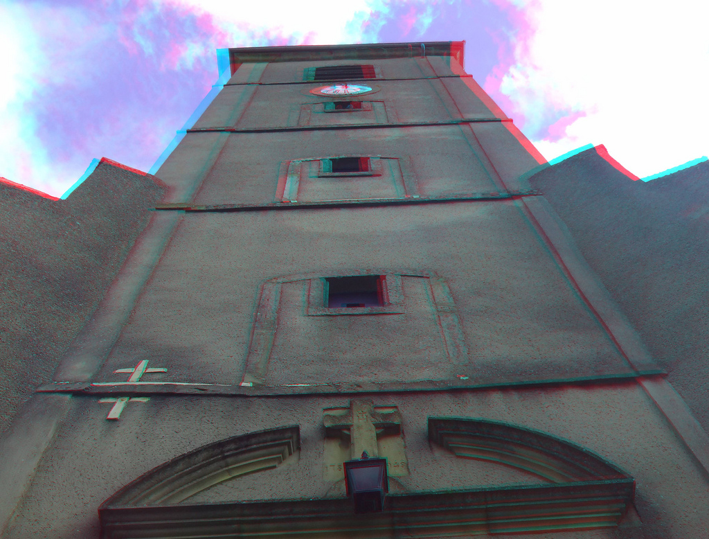 Анаглиф - Башня с часами Анаглиф - Башня с часами