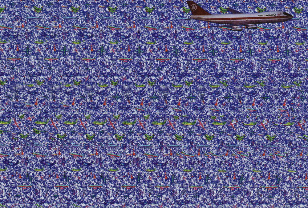 Стереограмма - Самолёт на взлётной полосе Стереограмма - Самолёт на взлётной полосе