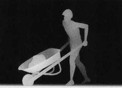 Подсказка к стереограмме - Рабочий с тачкой Подсказка к стереограмме - Рабочий с тачкой